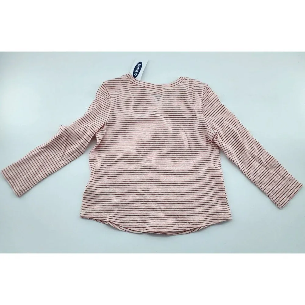 NWT Set of 3 Old Navy Baby Girls Long Sleeve Pink Cotton TShirts Size 18-24 Mos.